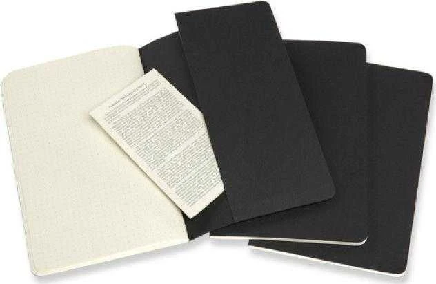 Užrašų knygelė Moleskine Cahier, 13x21cm,taškuotais lapais, minkštu viršeliu, juodos spalvos