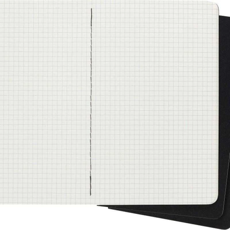 Užrašų knygutė Moleskine Cahier 13x21cm, langeliais, minkštu viršeliu, juodos spalvos