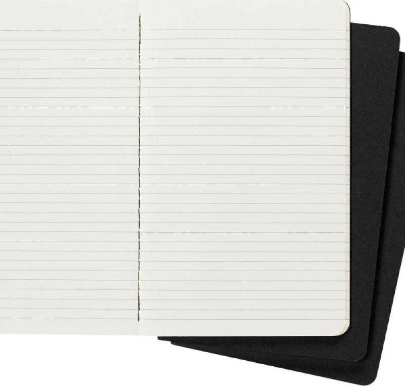 Užrašų knygutė Moleskine Cahier 13x21cm, linijomis, minkštu viršeliu, juodos spalvos, 3 vnt
