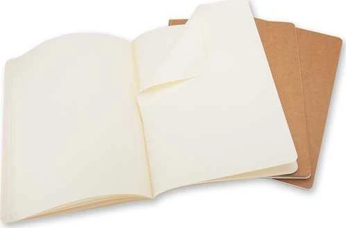 Užrašų knygutė Moleskine Cahier 19x25cm, baltais lapais, minkštu viršeliu, rudos spalvos