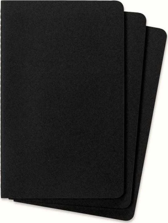 Užrašų knygutė Moleskine Cahier 13x21cm, linijomis, minkštu viršeliu, juodos spalvos, 3 vnt