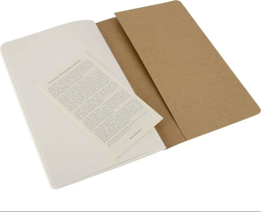 Užrašų knygutė Moleskine Cahier 13x21cm, baltais lapais, minkštu viršeliu, rudos spalvos, 3 vnt