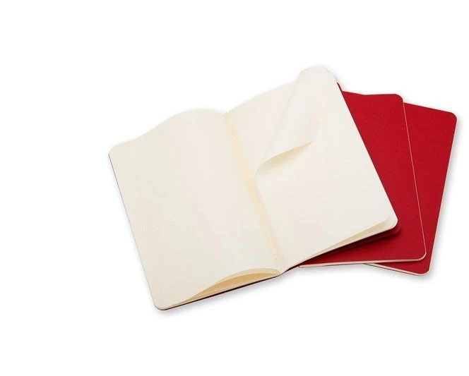 Moleskine 3 sąsiuvinių rinkinys MOLESKINE Cahier Journals, L, 13x21cm, lygus, 80 psl., spanguolių raudonumo