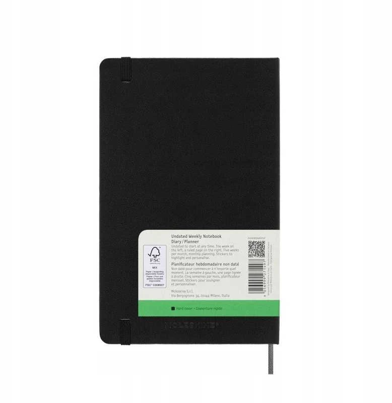 KNYGA Bookshop Knygynas „Moleskine“: nedatuotas savaitinis didelis kietu viršeliu dienoraštis