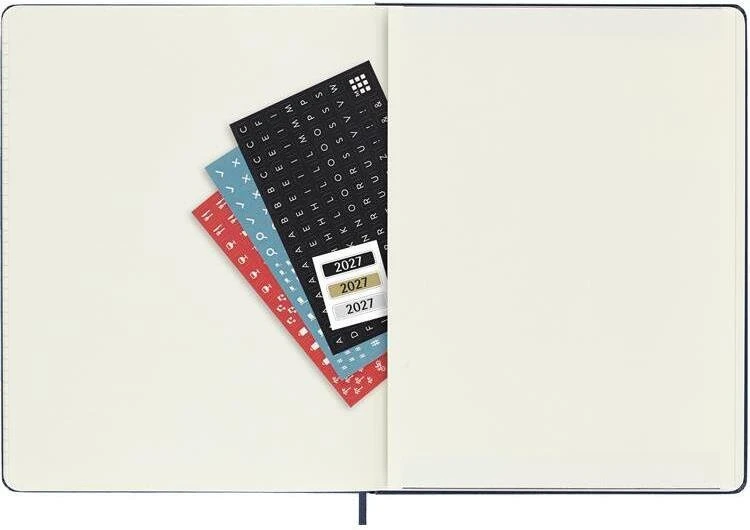 Moleskine Savaitinis kalendorius 2027, 12M, XL, 19x25cm, kieti viršeliai, safyro mėlyna (MS-9279639)