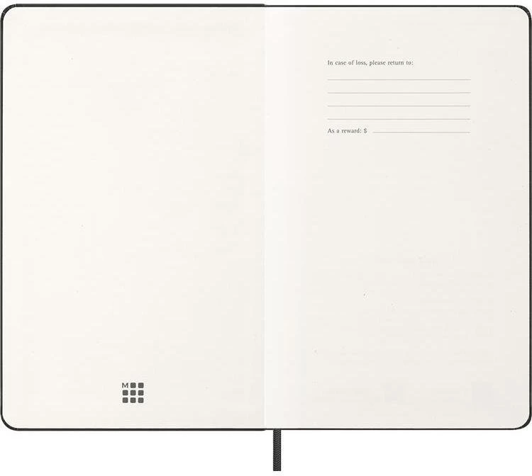 Moleskine savaitinis vertikalus kalendorius 2027, 12M, L, 13x21cm, kietu viršeliu, juodas (MS-9279752)