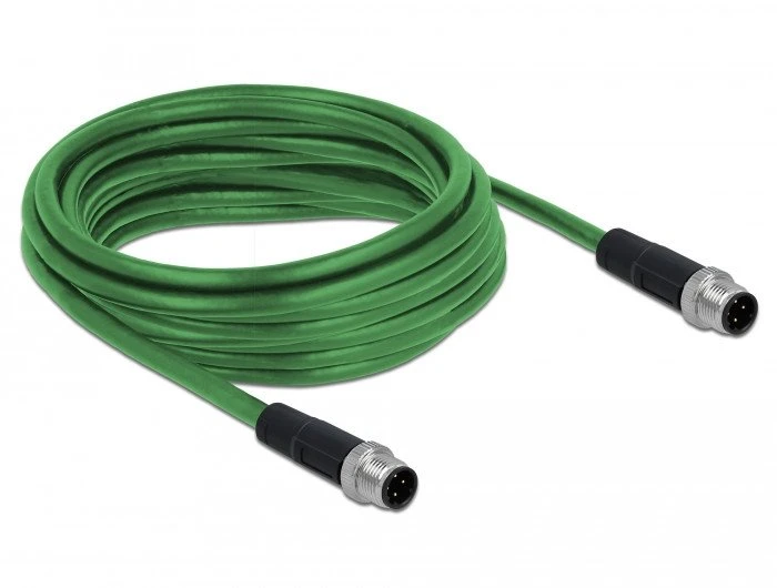 Molex PN DELOCK Netzwerkkabel M12 4 Pin D-kodiert ST zu ST TPU 5 m