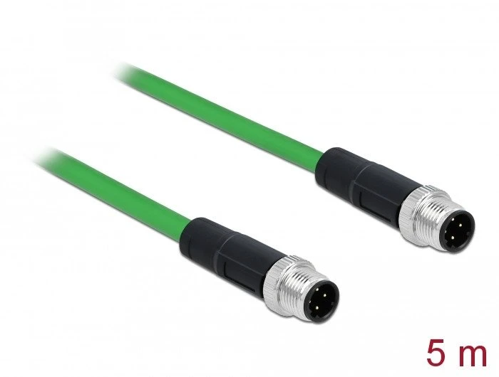 Molex PN DELOCK Netzwerkkabel M12 4 Pin D-kodiert ST zu ST TPU 5 m