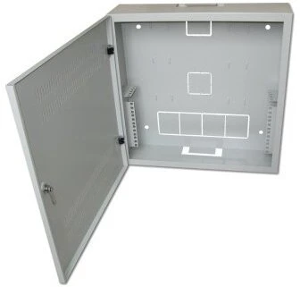 XtendLan 19" sieninė vertikali spintelė 2U+4U 540x150, perforuotos durys, pilka