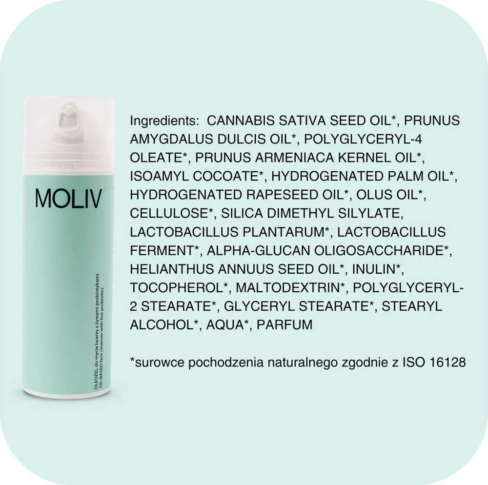 Moliv probiotinis aliejus veidui – sudėties aprašymas