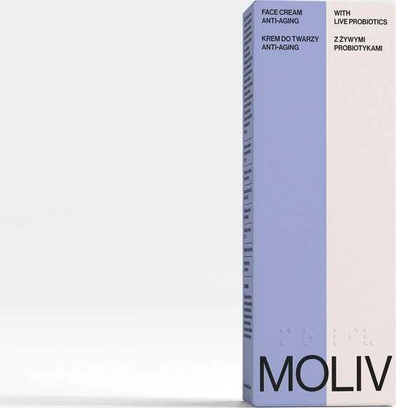 MOLIV Anti-Aging veido kremas su gyvaisiais probiotikais 30ml