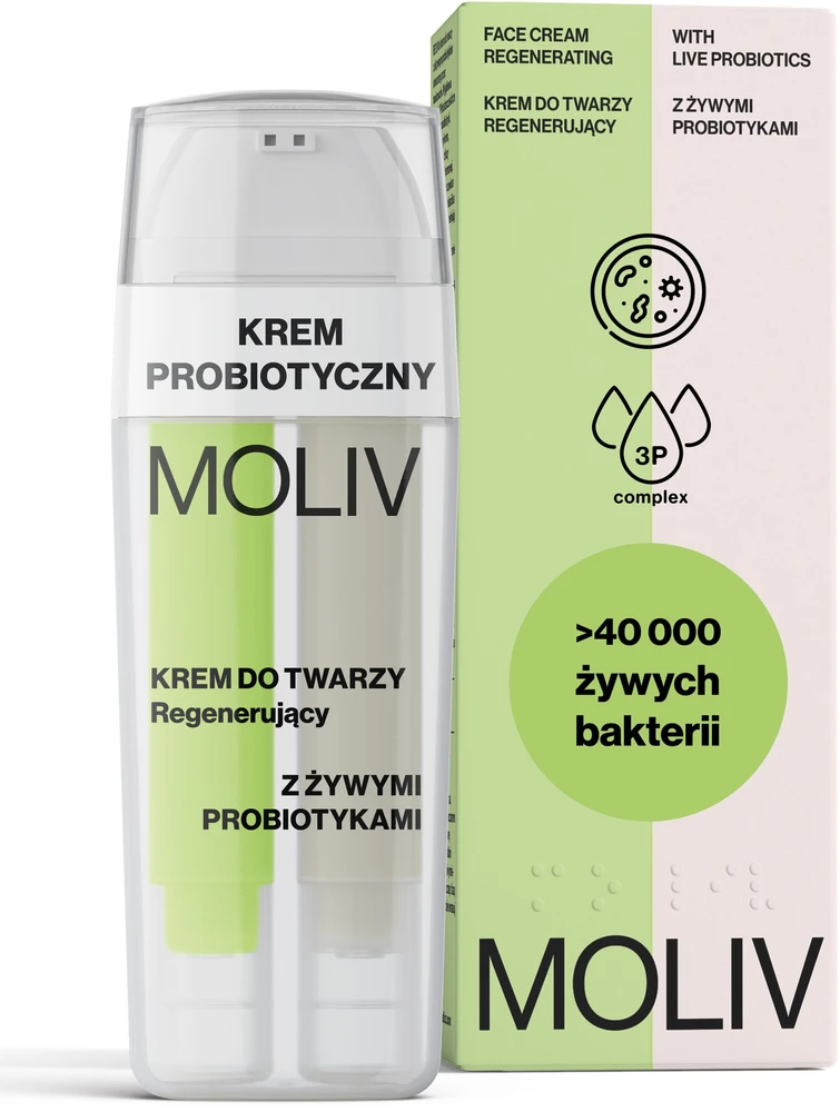 Usorteret Moliv BE`LIV Atstatomasis veido kremas su gyvais probiotikais 30ml