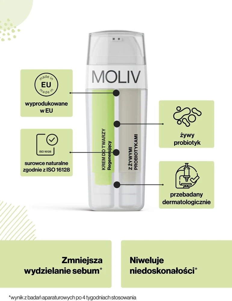 Usorteret Moliv BE`LIV Atstatomasis veido kremas su gyvais probiotikais 30ml