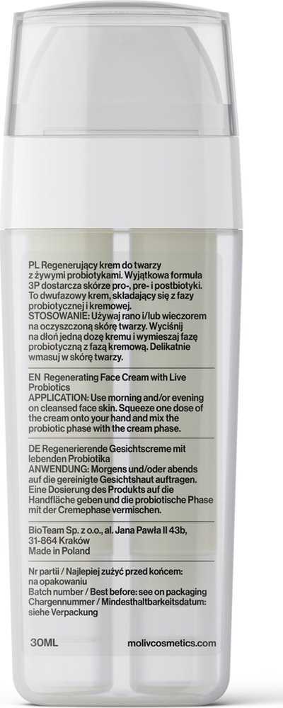 Usorteret Moliv BE`LIV Atstatomasis veido kremas su gyvais probiotikais 30ml