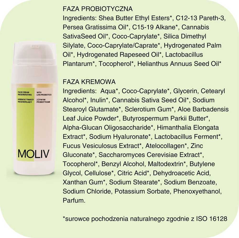 Usorteret Moliv BE`LIV Atstatomasis veido kremas su gyvais probiotikais 30ml
