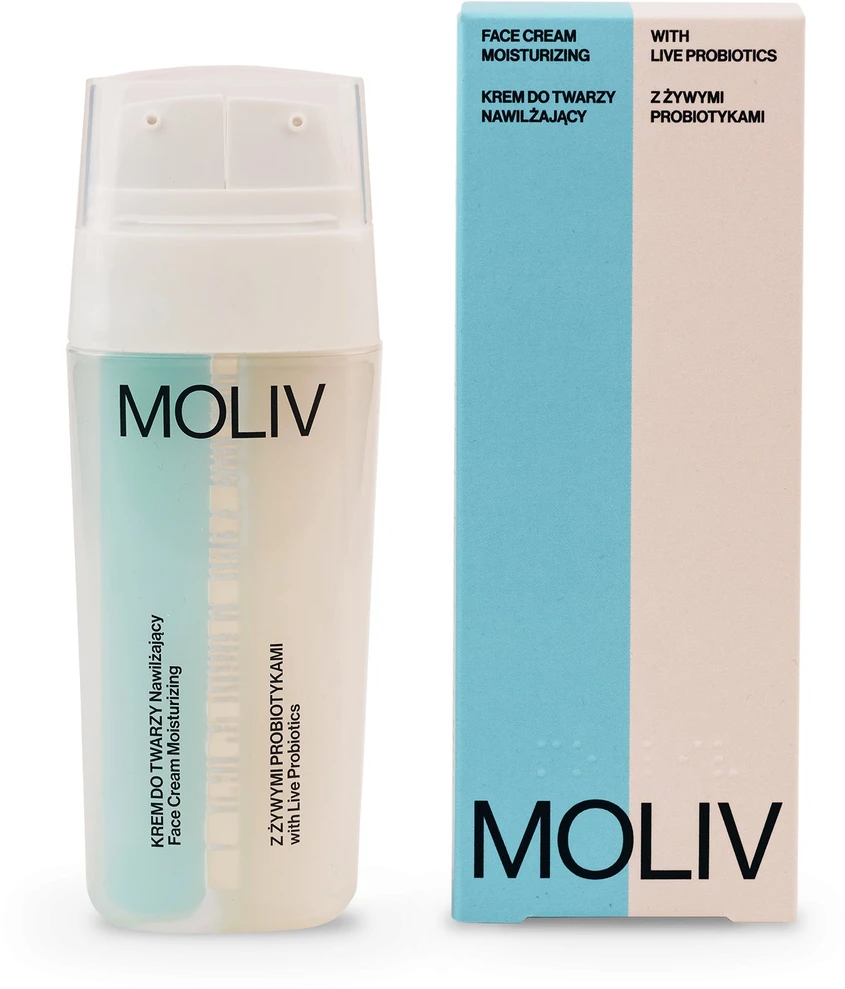 Moliv BE`LIV drėkinantis veido kremas su gyvais probiotikais 30ml