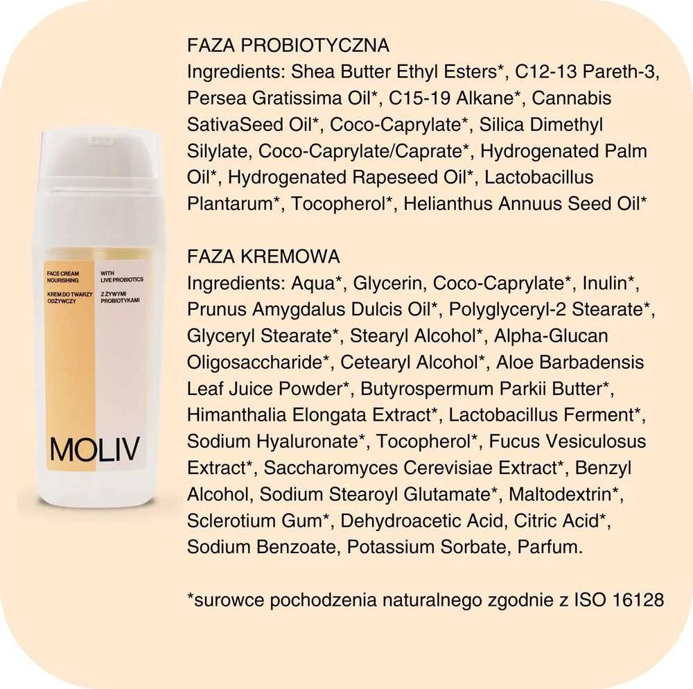 Nezatříděno Moliv BE`LIV Maistinė veido kremas su gyvų probiotikų 30ml