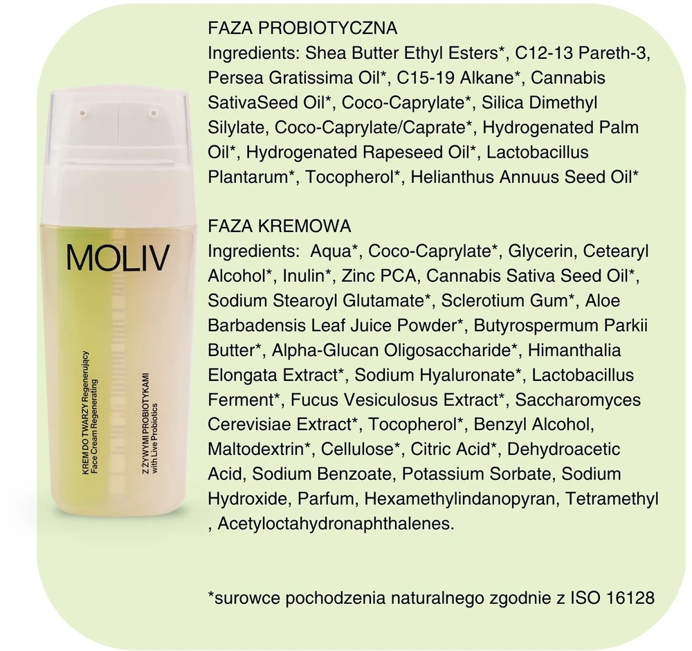 Molio MOLIV Regeneruojantis veido kremas su żywymi probiotykami 30ml