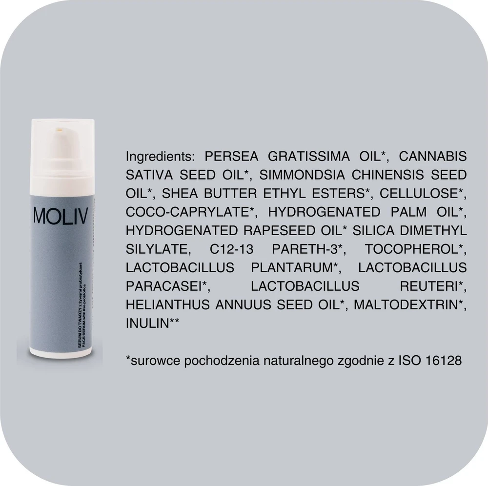 Usorteret MOLIV veido serumas su gyvaisiais probiotikais 30ml