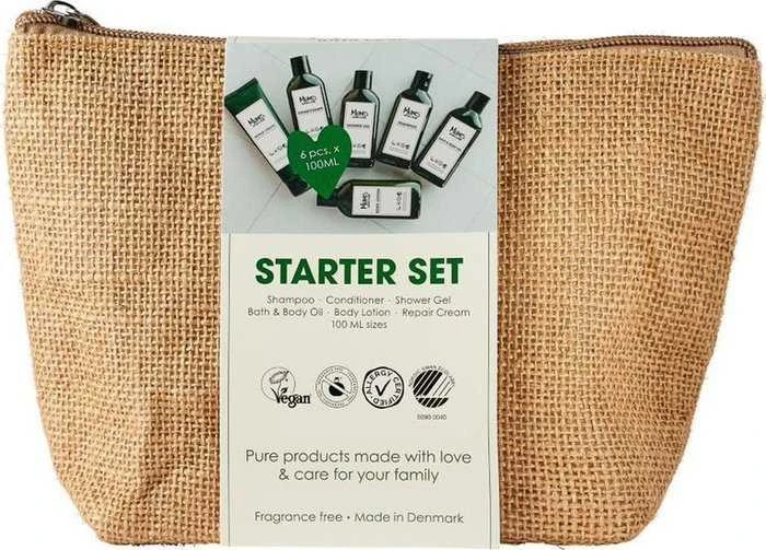 Starter Kit Set Mums With Love: Mums With Love Hydrating Losjonas kūnui, 100 ml + Mums With Love Hair Šampūnas For Cleansing, 100 ml + Mums With Love Dušo želė For All Skin Types, 100 ml + Mums With Love Cleansing Bath Oil, 100 ml + Happy Cheeks Repairing Cr