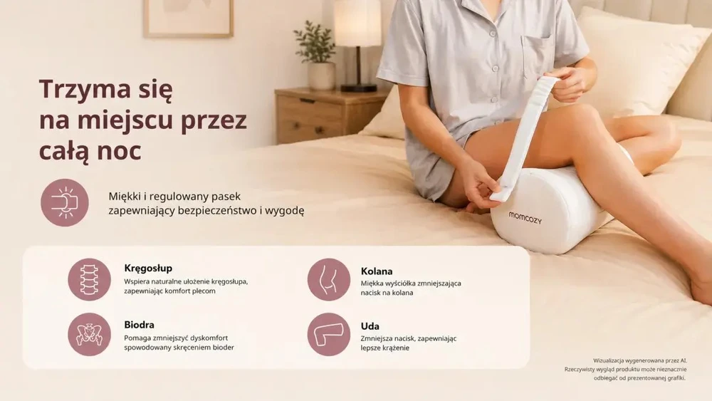 Momcozy EP001 | Pagalvė tarp kelių miegojimui ant šono | Kreminės baltos spalvos