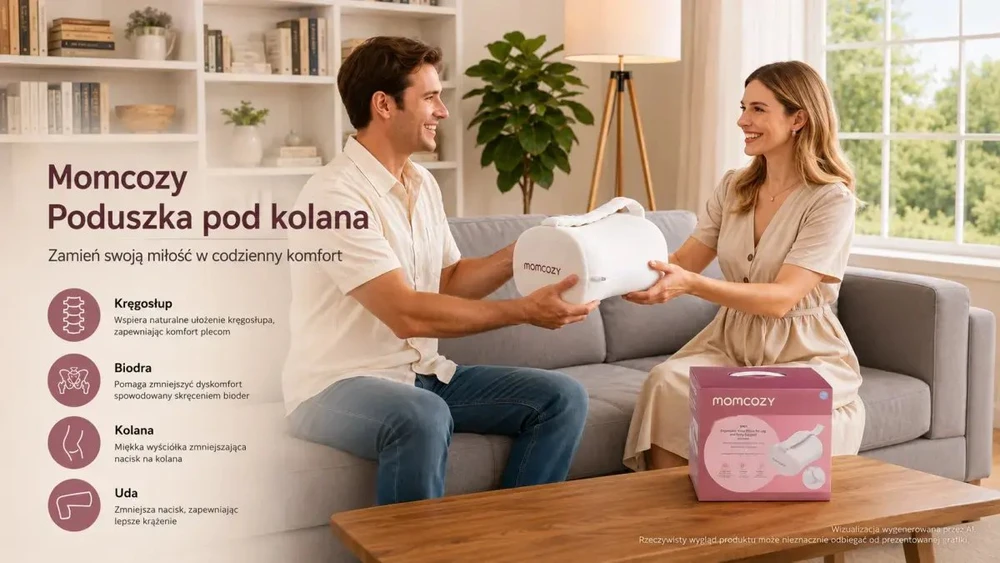 Momcozy EP001 | Pagalvė tarp kelių miegojimui ant šono | Kreminės baltos spalvos