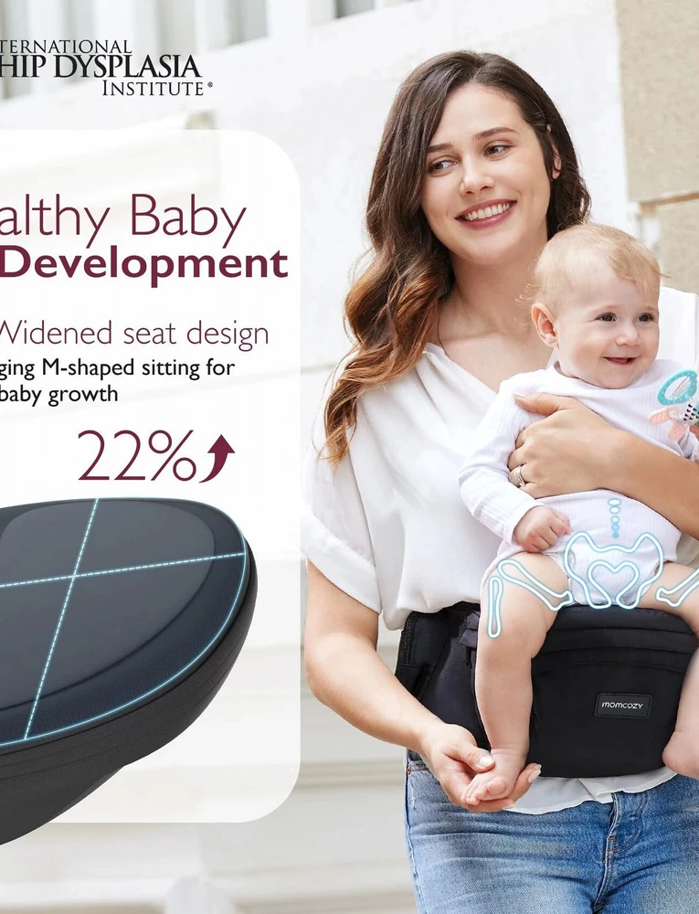 MOMCOZY HC002 | Nešioklė su klubų sėdyne | Juoda spalva