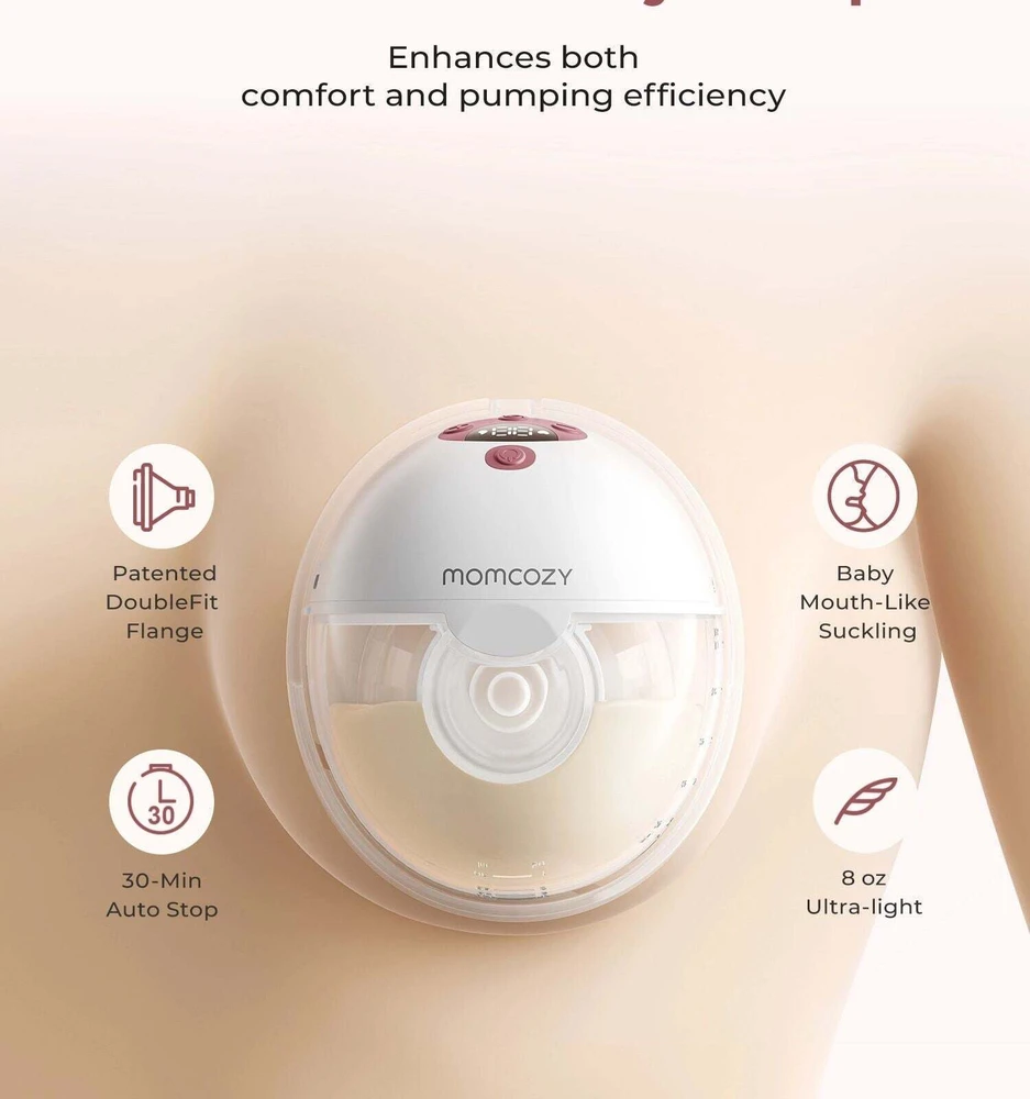 Momcozy M5 krūties pompa su programėlės valdymu – dvigubas rinkinys Raudona