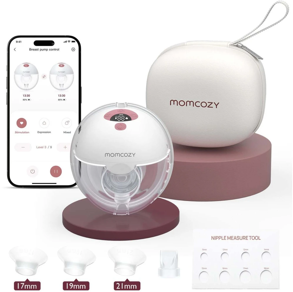 Momcozy M5 krūties pompa su programėlės valdymu – dvigubas rinkinys Raudona