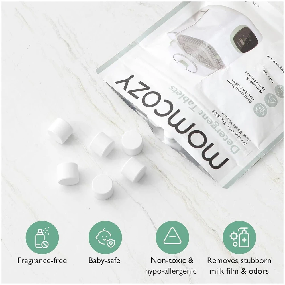 Momcozy KleanPal Pro buteliukų plovyklos tabletės, 120 vnt.