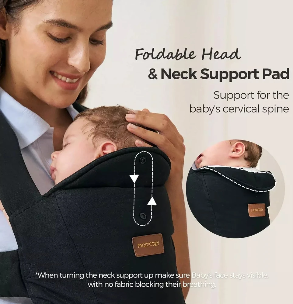MOMCOZY ERGONOMINĖ KŪDIKIŲ NEŠIOKLĖ WEESNUG, COTTON Juodas