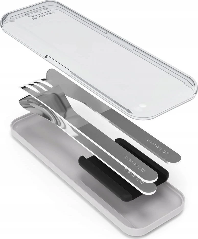Monbento Rinkinys Travel Cutlery Slim Box juoda