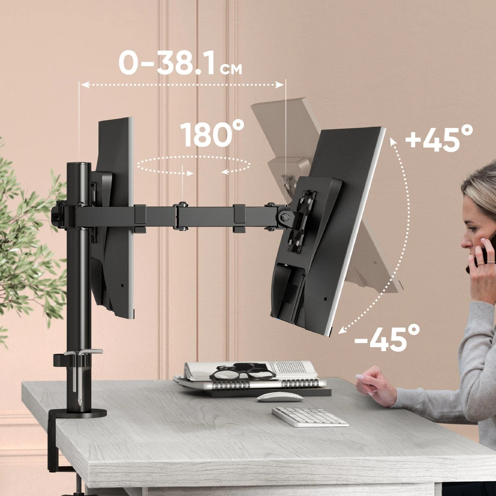 MONITORIAUS PRIEDAS, SIENINIS LAIKIKLIS / 13–32 COLIŲ, Juodas D221E-B ONKRON D221E-B (4603728440903)