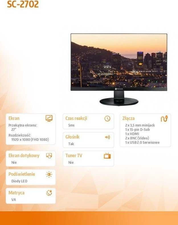 Monitorius AG Neovo SC-2702, 27"