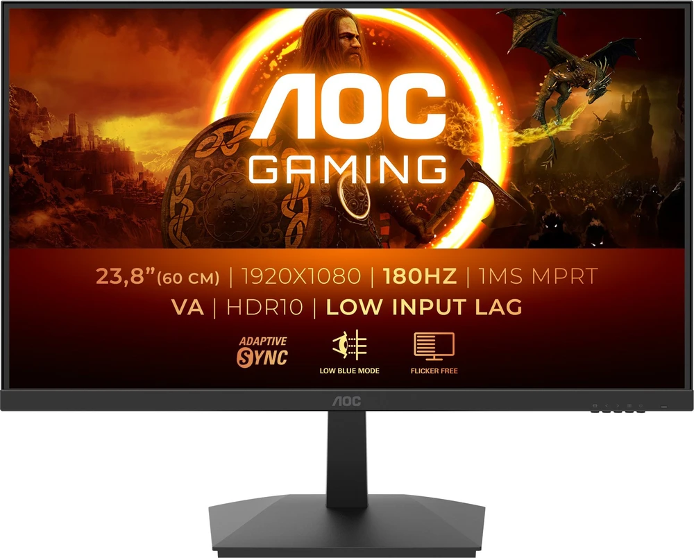 Monitorius AOC 24G15N2, 23.8", VA, 1920 x 1080, 180 Hz, 4 ms