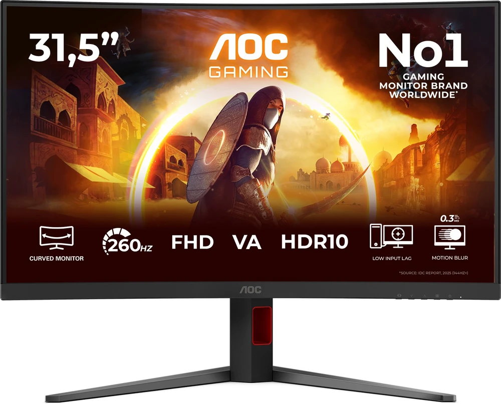 AOC G4 C32G4Z kompiuterio monitorius 80 cm (31.5″) 1920 x 1080 pikseliai „Full HD“ LCD Juoda, Raudona