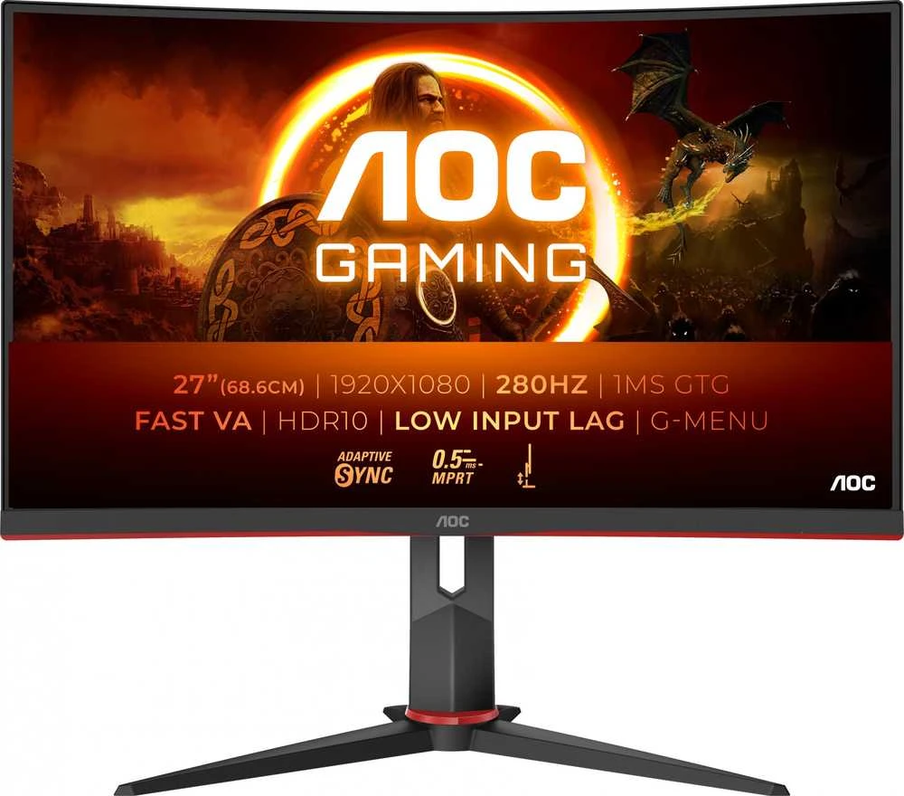 Monitorius AOC C27G2Z3/BK | 27 " | VA | FHD | 16:9 | 280 Hz | 1 ms | 1920 x 1080 pikselių | 300 cd/m² | HDMI jungtys quantity 2