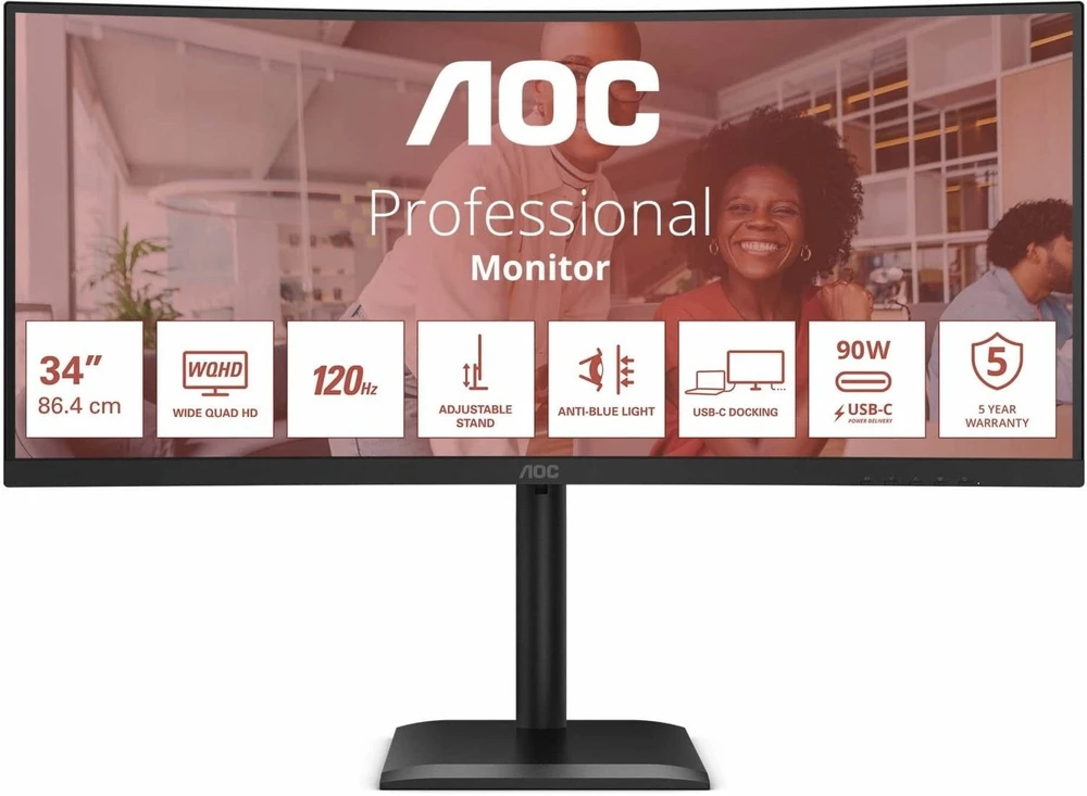 Monitorius AOC CU34E4CV | 120Hz | UWQHD | VA | 34''