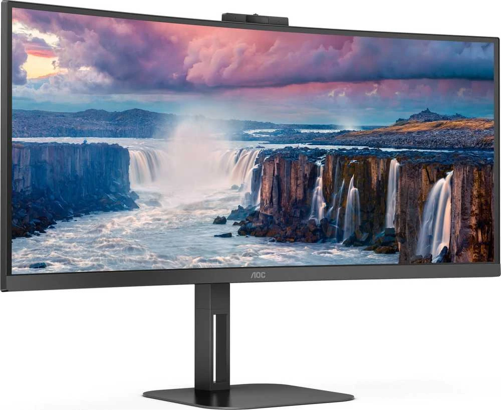 Monitorius AOC CU34V5CW 34 colių UWQHD VA CURVED TURI WEBCAM DP/HDMI/USB-C PD 65W