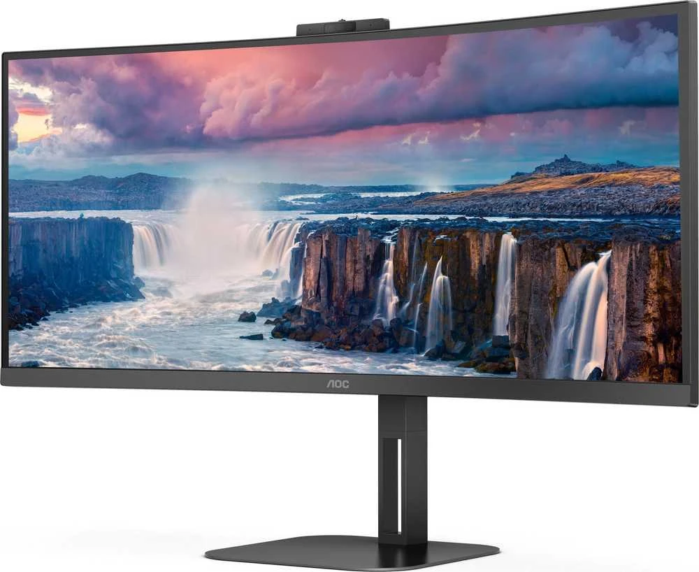 Monitorius AOC CU34V5CW 34 colių UWQHD VA CURVED TURI WEBCAM DP/HDMI/USB-C PD 65W