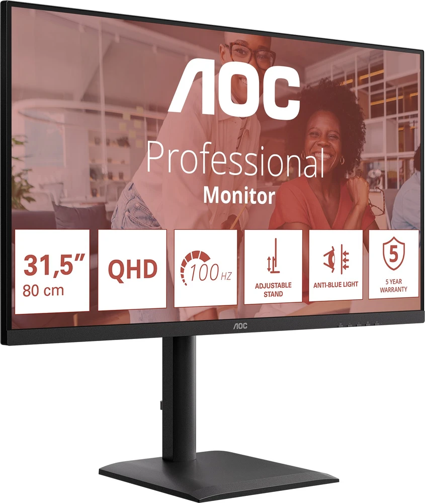Monitorius AOC Q32E4U - 100Hz | QHD | IPS | 31.5" | HDMI 2.1 | DP 1.4 | HDR10 | Pivot
