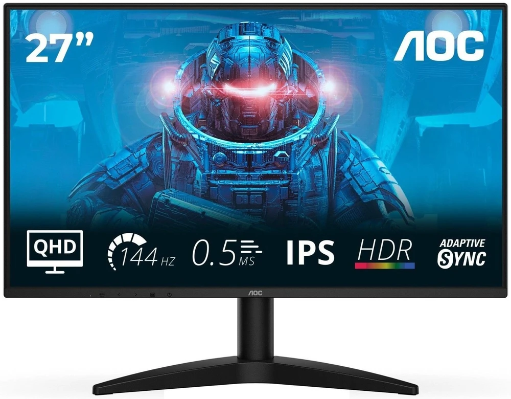 Monitorius AOC | Q27B36X | 27 " | IPS | QHD | 16:9 | 144 Hz | 4 ms | 2560 x 1440 pikselių | 300 cd/m² | HDMI jungtys quantity 1 | Juodas