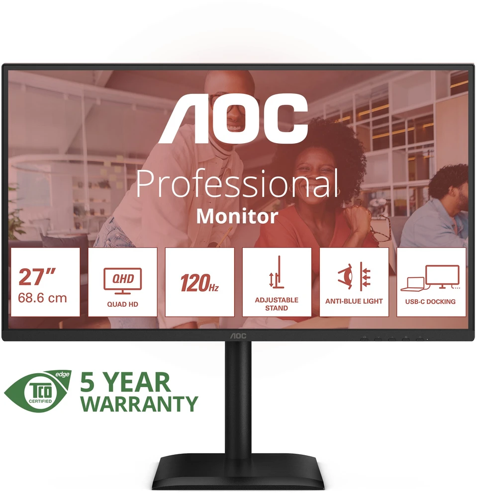 Monitorius AOC Q27E4CV - 120 Hz | QHD | IPS | 27 colių