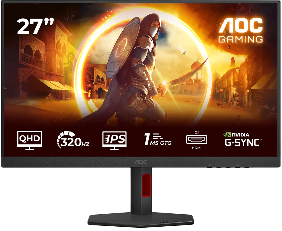 Monitorius AOC | Q27G4SRU | 27 " | Fast IPS | QHD | 16:9 | 320 Hz | 0.3 ms | 2560 x 1440 pikselių | 400 cd/m² | HDMI jungtys quantity 2 | Juodas