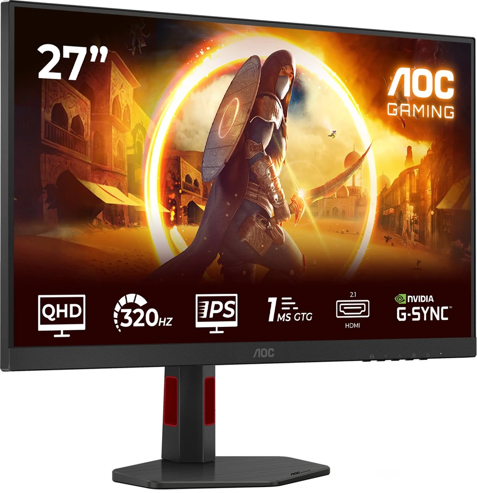 Monitorius AOC | Q27G4SRU | 27 " | Fast IPS | QHD | 16:9 | 320 Hz | 0.3 ms | 2560 x 1440 pikselių | 400 cd/m² | HDMI jungtys quantity 2 | Juodas