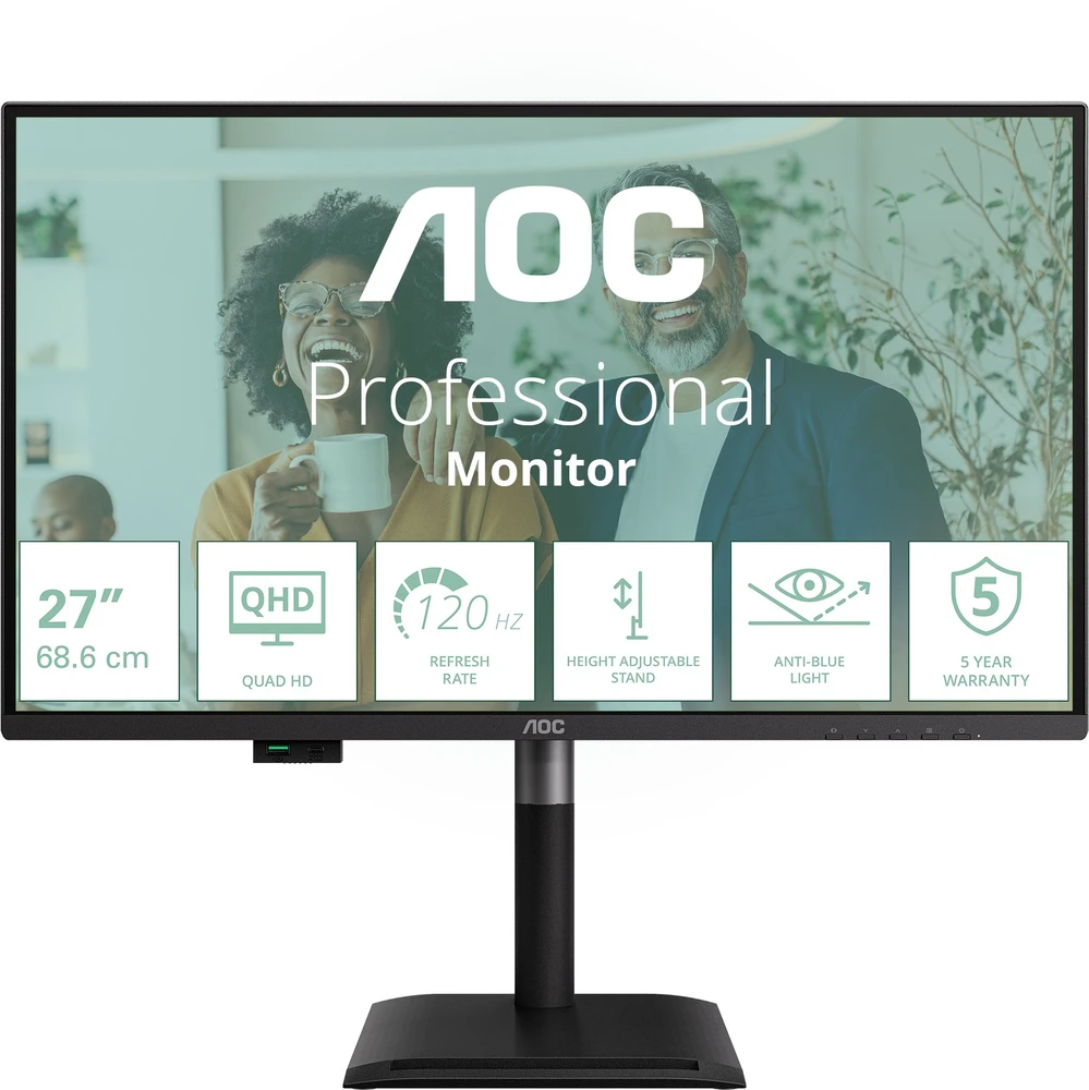 Monitorius AOC Q27P4CV - 120 Hz | QHD | IPS | 27 colių | USB-C PD96W