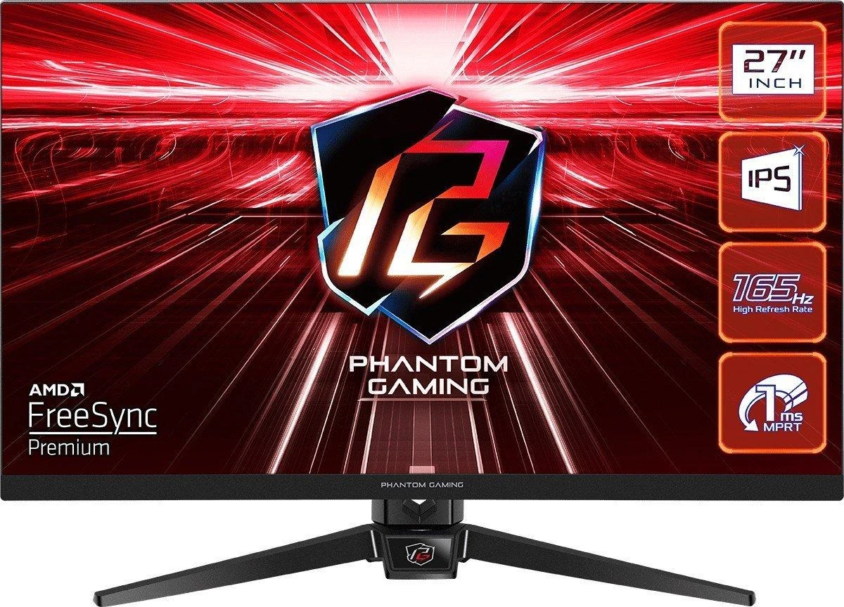 Žaidimų monitorius ASROCK Phantom PG27FF1A/27 "/IPS/ FHD (1920x1080)/16:9/165 Hz/1 ms/AMD FreeSync™ Premium Technology/Flicker Free Technology
