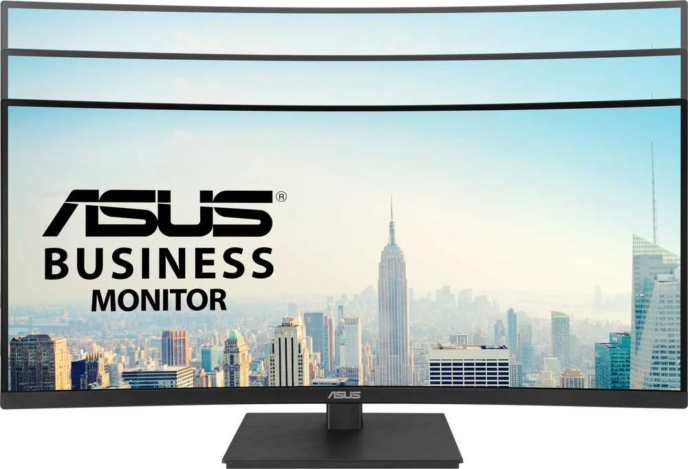 Monitorius ASUS VA34VCPSR 34 colių VA WLED lenktas 1500R UWQHD 21:9 100Hz 300cd/m2 4ms HDMI DP USB-C USB šakotuvas 3xUSB 3.2 G1 Type-A RJ45 Juodas