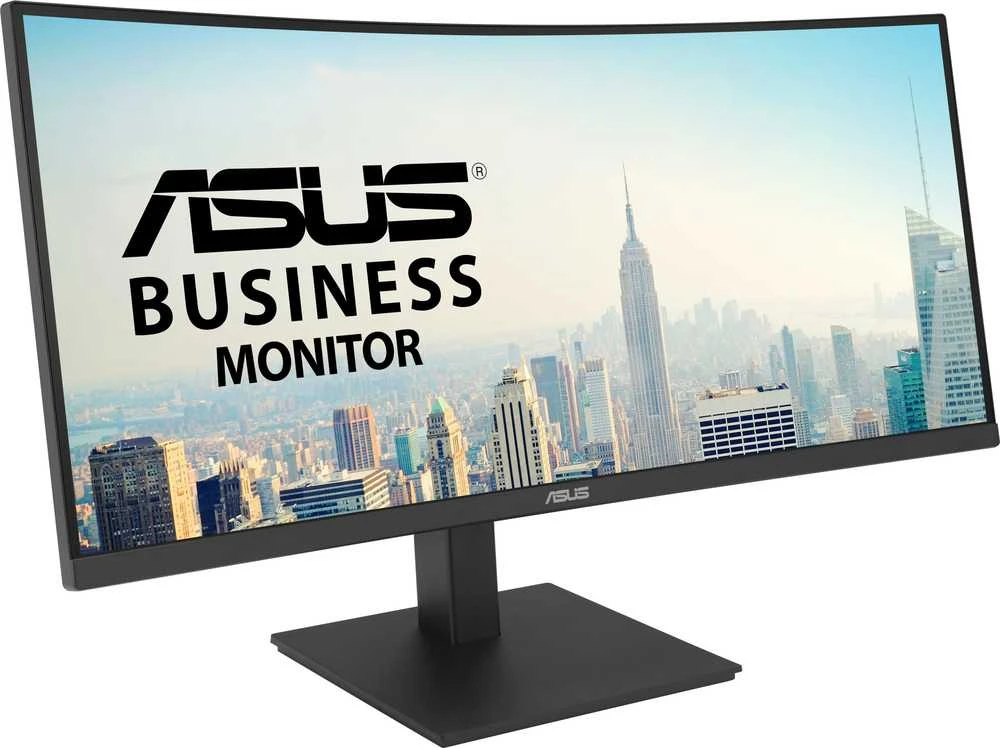 Monitorius ASUS VA34VCPSR 34 colių VA WLED lenktas 1500R UWQHD 21:9 100Hz 300cd/m2 4ms HDMI DP USB-C USB šakotuvas 3xUSB 3.2 G1 Type-A RJ45 Juodas