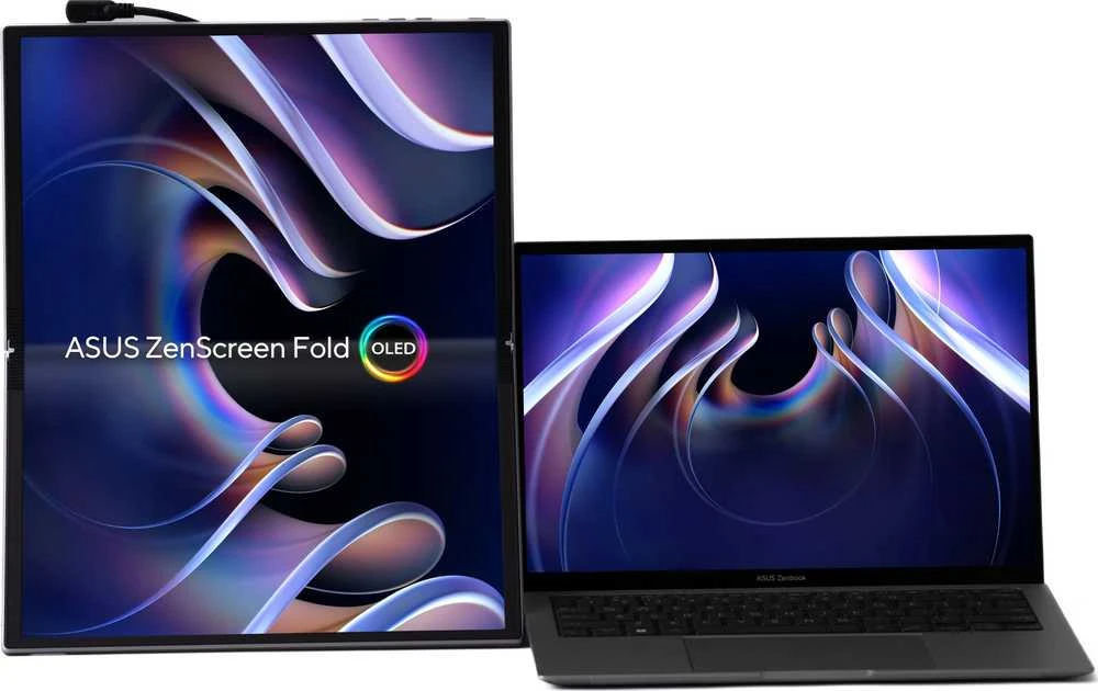ASUS ZenScreen Fold OLED MQ17QH nešiojamas monitorius 17,3 colio OLED WUXGA 4:3 60Hz 350cd/m2 0,2ms Mini HDMI 2xUSB-C